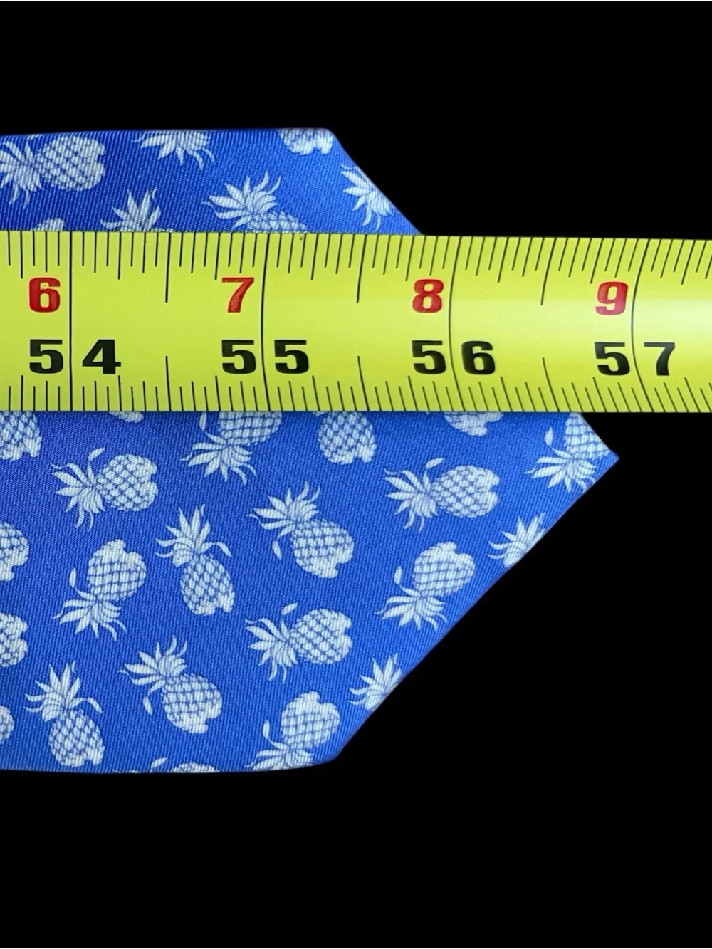 Lands’ End Men’s Blue Tie Pineapple All Over Design 100% Silk